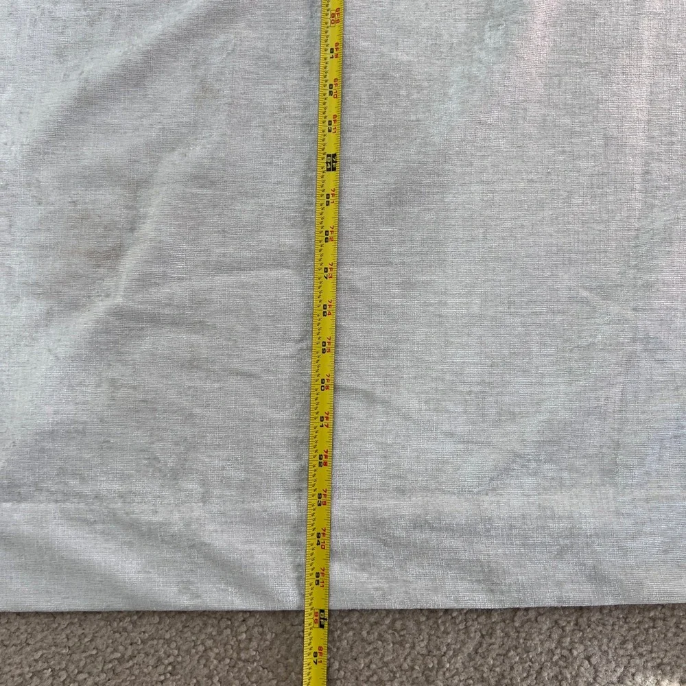 Lauren Ralph Lauren Home Silver Faux Curtain Panels Set‎ 2( 50x96) Textured Long